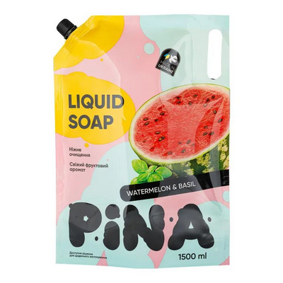 Pina рідке мило дой-пак1500мл Watermelon and basil , шт